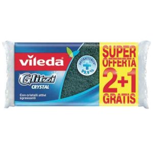 Vileda Spugne Glitzi fibra verde 2+1