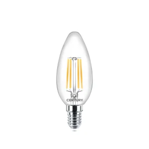 Century Lampada LED CANDELA FILAMENTO 4W E14 2700K – Luce Calda 245 Lumen – INM1-041427