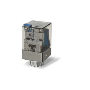 Relè Finder 60.12 12V DC 10A DPDT – Relè industriale con zoccolo 8 pin | Cod. 601290120040