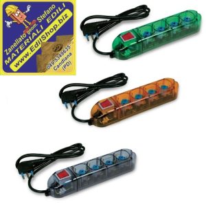 Multipresa TRASPARENTE ciabatta a 4 uscite Fanton