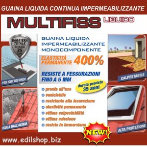 MULTIFISS LIQUIDO Guaina liquida ai polimeri MS impermeabilizzante (FINITURA-grigio)